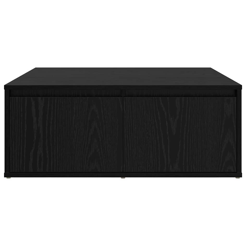 Sofabord med skuffe Sort eg 80 x 80 x 31 cm Konstrueret træ