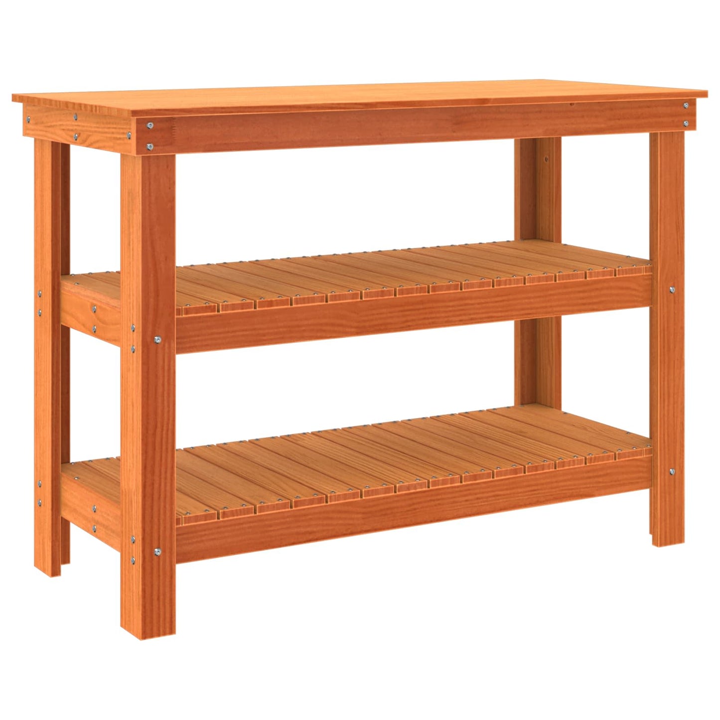 Arbejdsbænk med hylde 110,5 x 50 x 80 cm Massivt fyrretræ