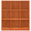 Bogskab Voks brun 104 x 33 x 110 cm Massiv fyrretræ