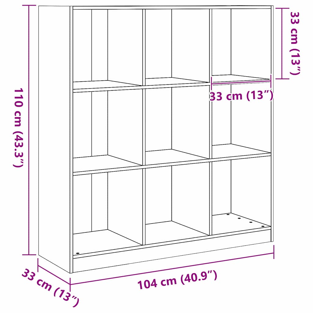 Bogskab Voks brun 104 x 33 x 110 cm Massiv fyrretræ