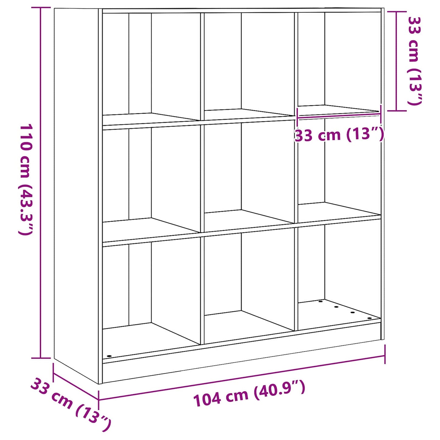 Bogskab Voks brun 104 x 33 x 110 cm Massiv fyrretræ