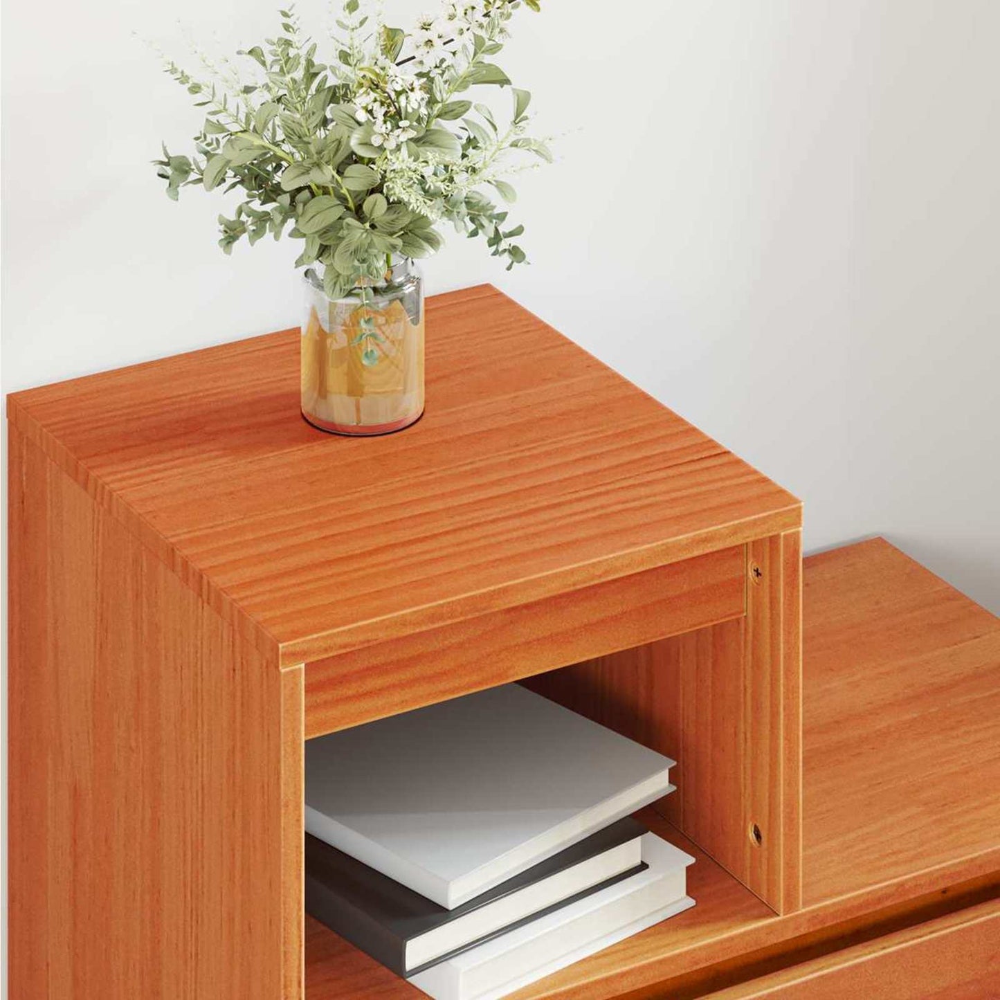 Natskab 2 pcs Voks brun 60 x 34 x 51 cm Konstrueret træ