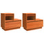 Natskab 2 pcs Voks brun 60 x 34 x 51 cm Konstrueret træ