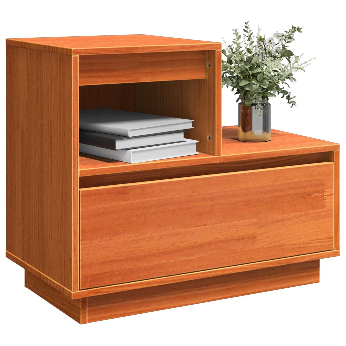 Natskab 2 pcs Voks brun 60 x 34 x 51 cm Konstrueret træ
