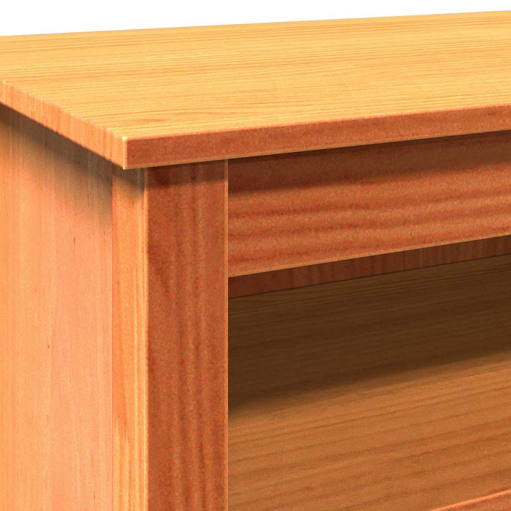 Opbevaringsbænk Voks brun 110 x 38 x 45,5 cm Massiv fyrretræ