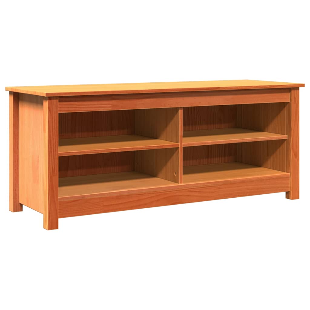 Opbevaringsbænk Voks brun 110 x 38 x 45,5 cm Massiv fyrretræ