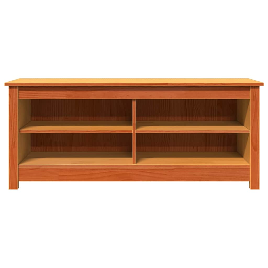 Opbevaringsbænk Voks brun 110 x 38 x 45,5 cm Massiv fyrretræ