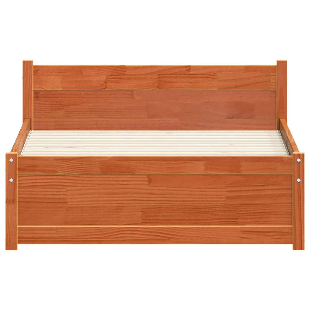 Sengestel Voks brun 195,5 x 80,5 x 51 cm Massiv fyrretræ