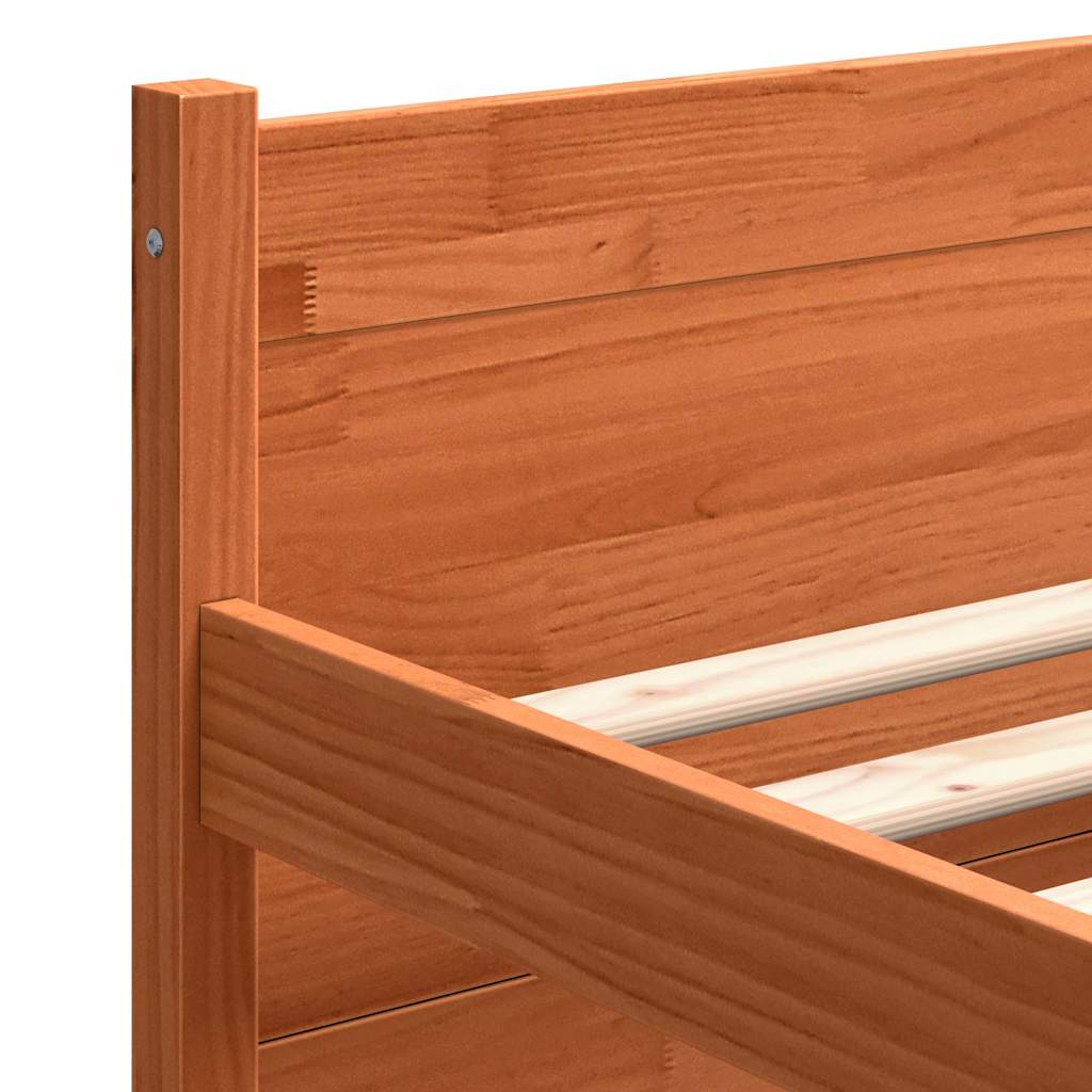 Sengestel Voks brun 195,5 x 145,5 x 51 cm Massiv fyrretræ