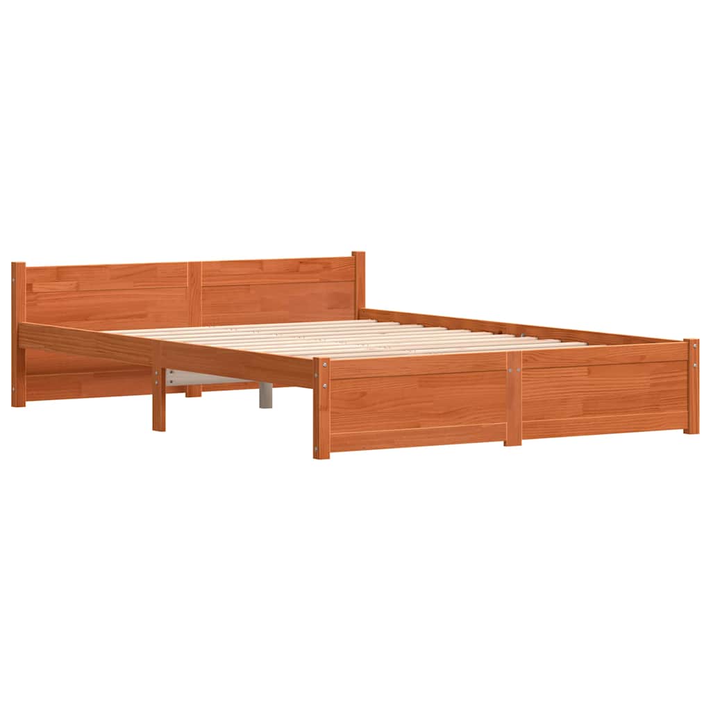 Sengestel Voks brun 195,5 x 145,5 x 51 cm Massiv fyrretræ