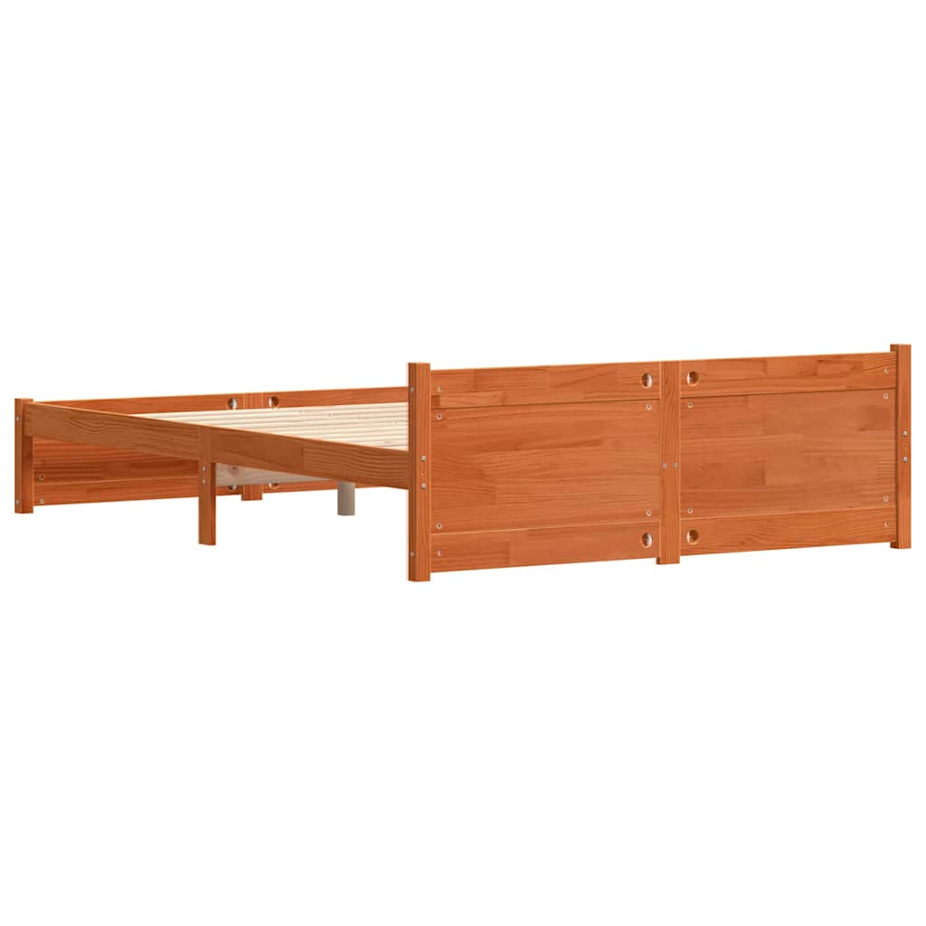 Sengestel Voks brun 195,5 x 145,5 x 51 cm Massiv fyrretræ