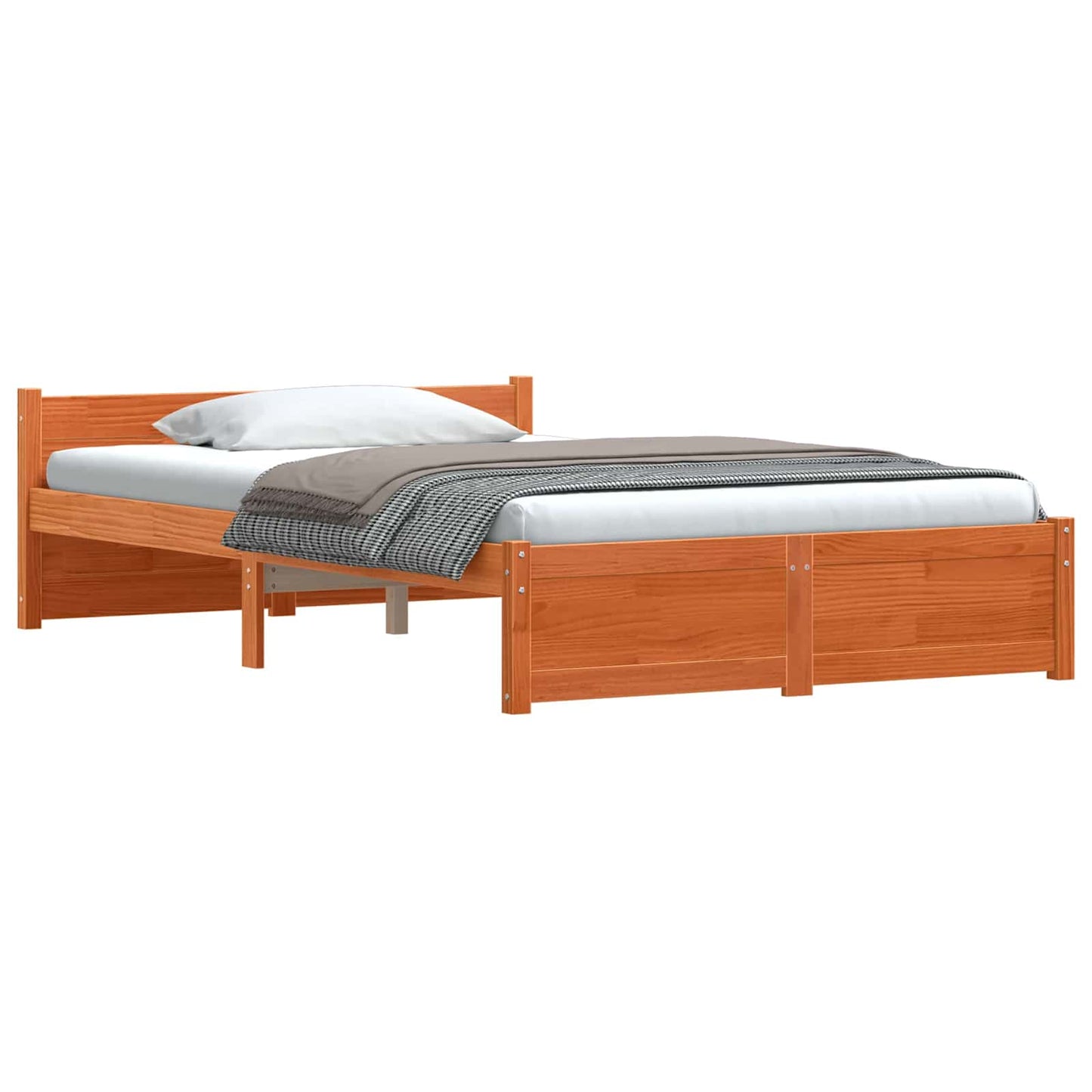 Sengestel Voks brun 205,5 x 125,5 x 51 cm Massiv fyrretræ