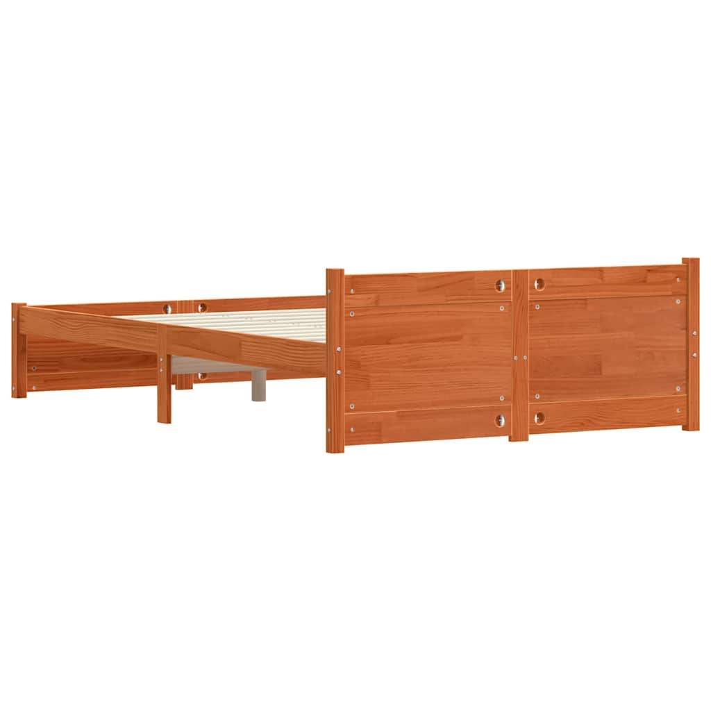 Sengestel Voks brun 205,5 x 125,5 x 51 cm Massiv fyrretræ