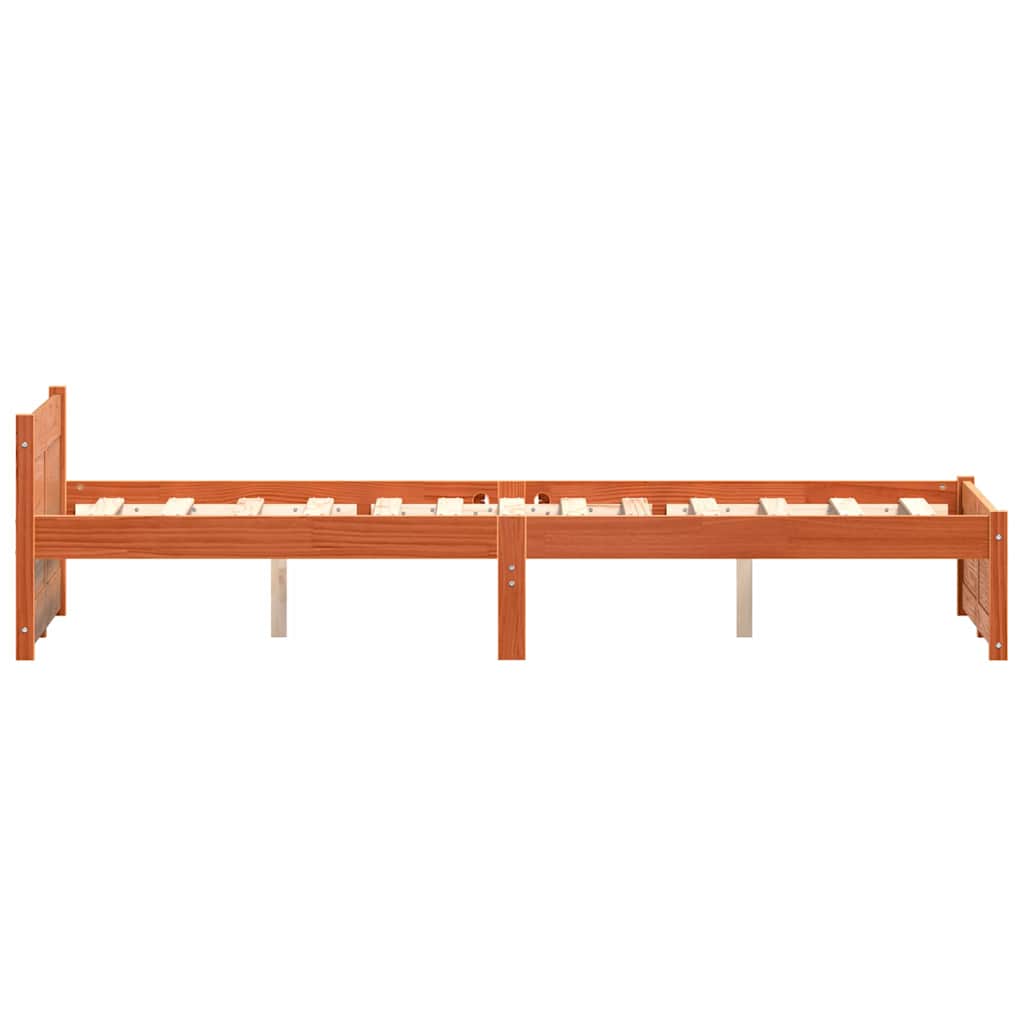 Sengestel Voks brun 205,5 x 155,5 x 51 cm Massiv fyrretræ