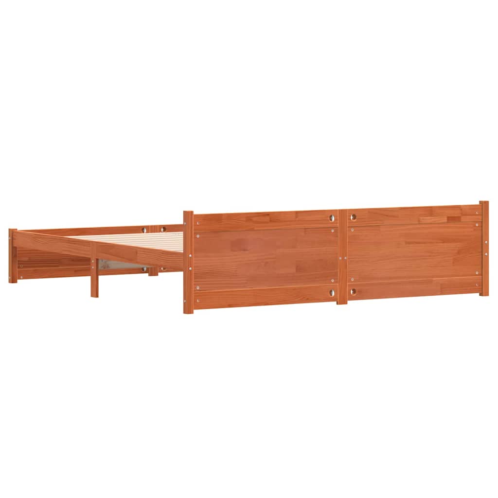 Sengestel Voks brun 205,5 x 205,5 x 51 cm Massiv fyrretræ