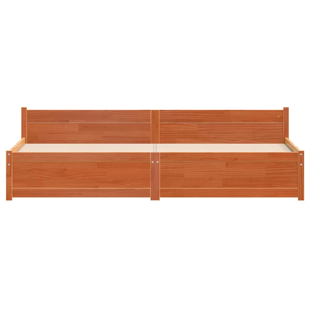 Sengestel Voks brun 205,5 x 205,5 x 51 cm Massiv fyrretræ