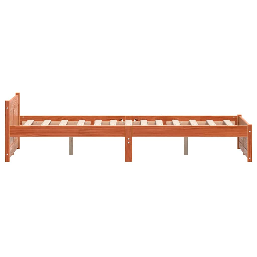 Sengestel Voks brun 205,5 x 205,5 x 51 cm Massiv fyrretræ