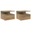 Flydende Natbord 2 pcs Artisan Egetræ 40 x 31 x 28 cm