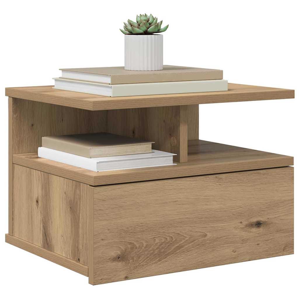Flydende Natbord 2 pcs Artisan Egetræ 40 x 31 x 28 cm