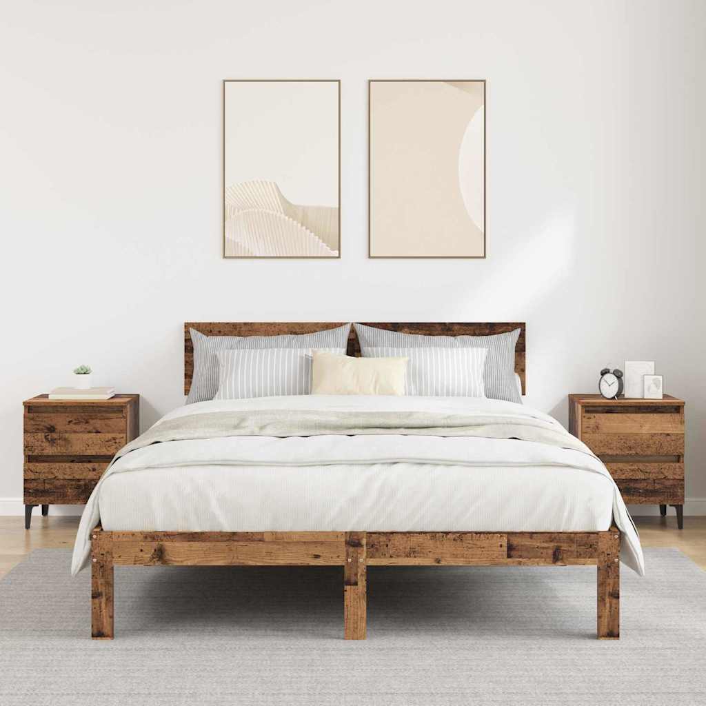 Natskab 2 pcs Gammelt træ 40 x 35 x 50 cm Konstrueret træ billede