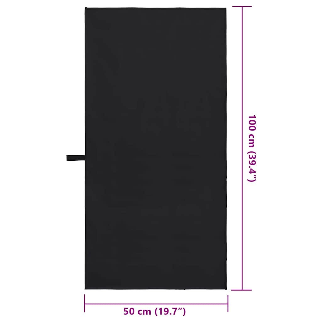 Sportshåndklæder 2 pcs Sort 100 x 50 cm Polyester og polyamid