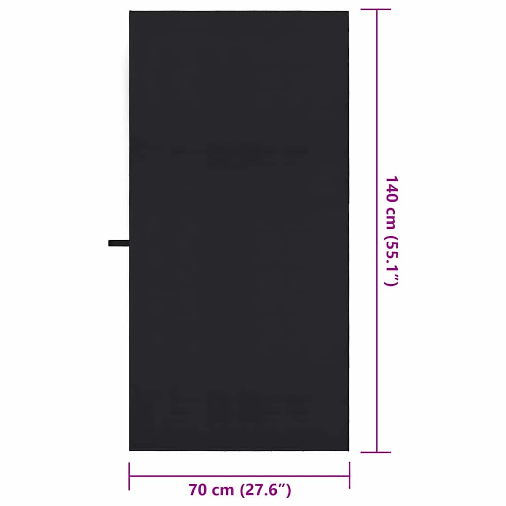 Sportshåndklæder 2 pcs Sort 140 x 70 cm Polyester og polyamid