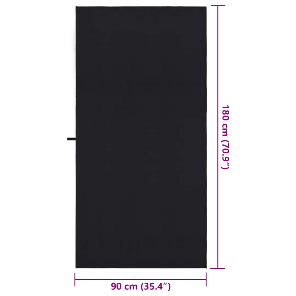 Sportshåndklæder 2 pcs Sort 180 x 90 cm Polyester og polyamid