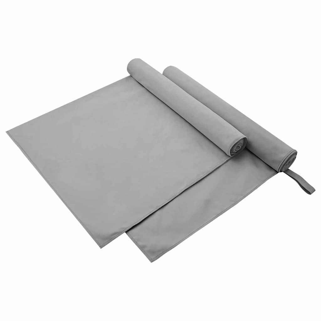 Sportshåndklæder 2 pcs Mørkegrå 90 x 180 cm