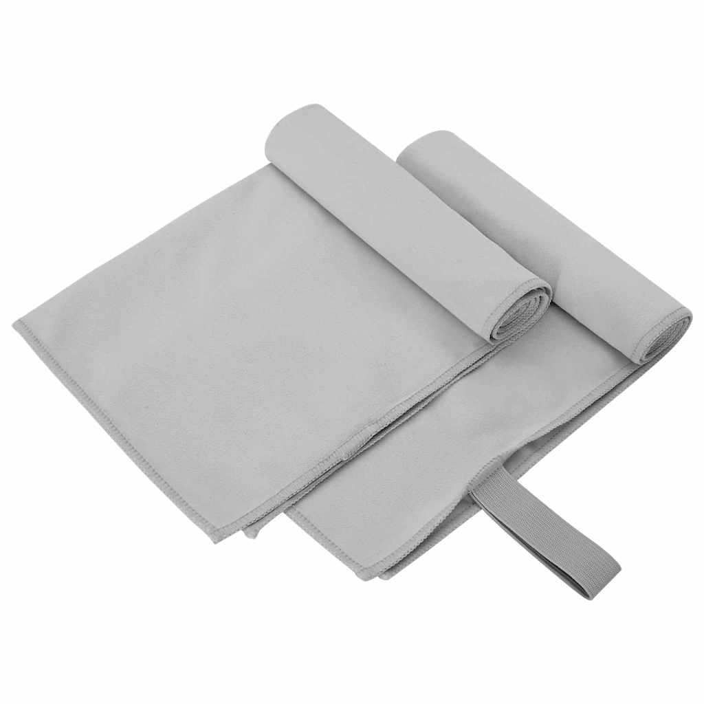 Sportshåndklæder 2 pcs Grå 50 x 30 cm Polyester og polyamid