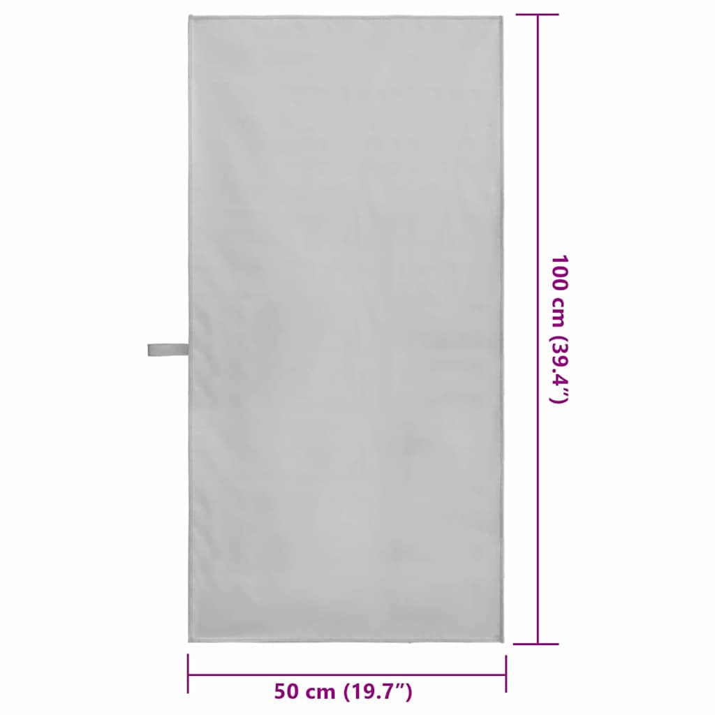 Sportshåndklæder 2 pcs Grå 100 x 50 cm Polyester og polyamid