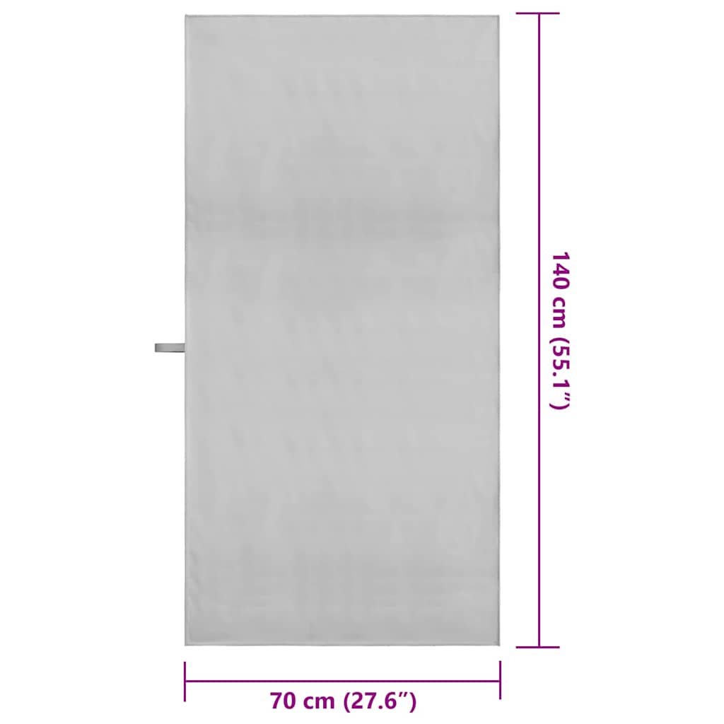 Sportshåndklæder 2 pcs Grå 140 x 70 cm Polyester og polyamid