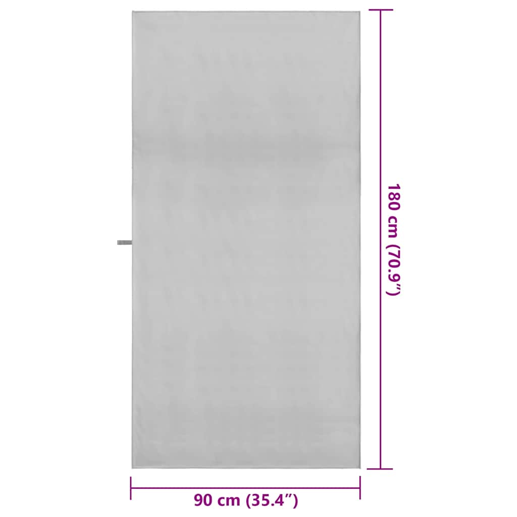 Sportshåndklæder 2 pcs Grå 180 x 90 cm Polyester og polyamid