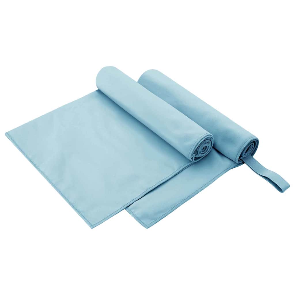 Sportshåndklæder 2 pcs Blå 100 x 50 cm Polyester og polyamid