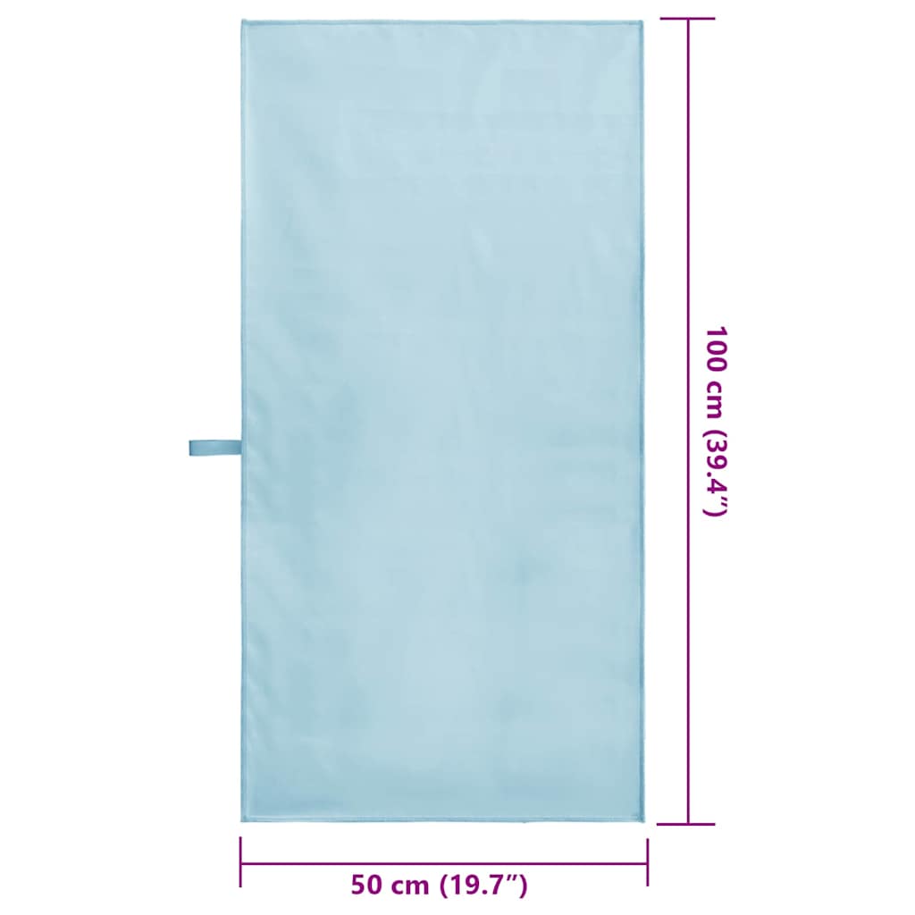 Sportshåndklæder 2 pcs Blå 100 x 50 cm Polyester og polyamid