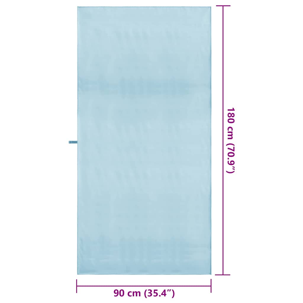 Sportshåndklæder 2 pcs Blå 180 x 90 cm Polyester og polyamid