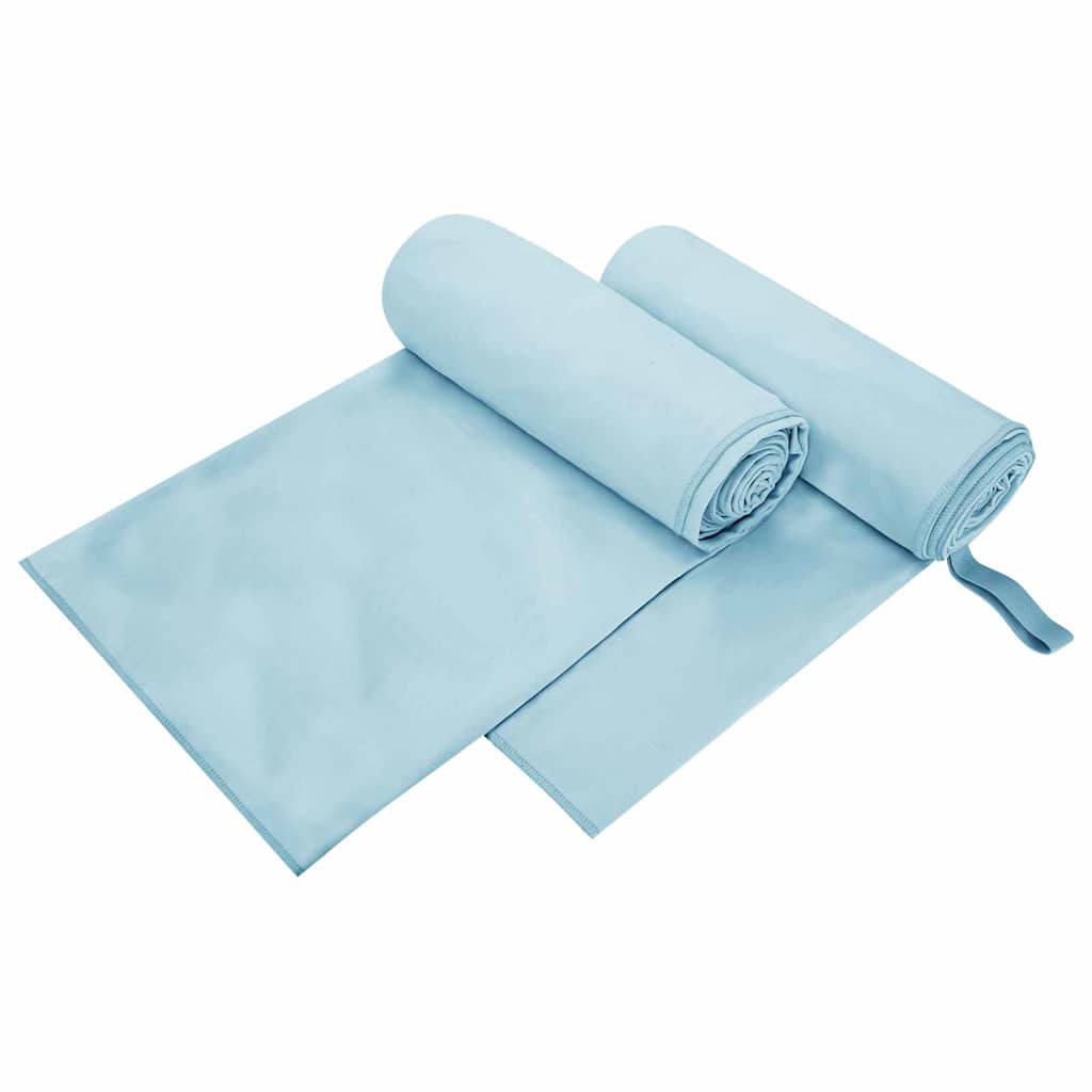 Sportshåndklæder 2 pcs Blå 200 x 100 cm Polyester og polyamid
