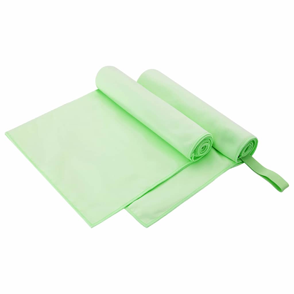 Sportshåndklæder 2 pcs Grøn 100 x 50 cm Polyester og polyamid