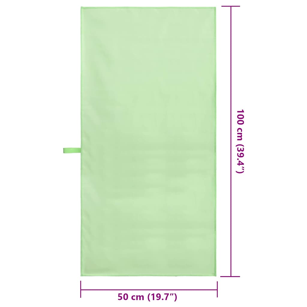 Sportshåndklæder 2 pcs Grøn 100 x 50 cm Polyester og polyamid