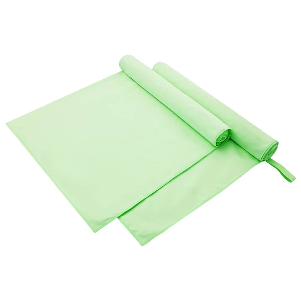 Sportshåndklæder 2 pcs Grøn 180 x 90 cm Polyester og polyamid