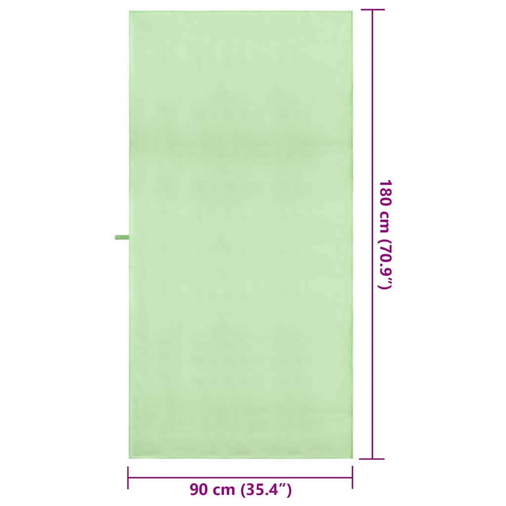 Sportshåndklæder 2 pcs Grøn 180 x 90 cm Polyester og polyamid