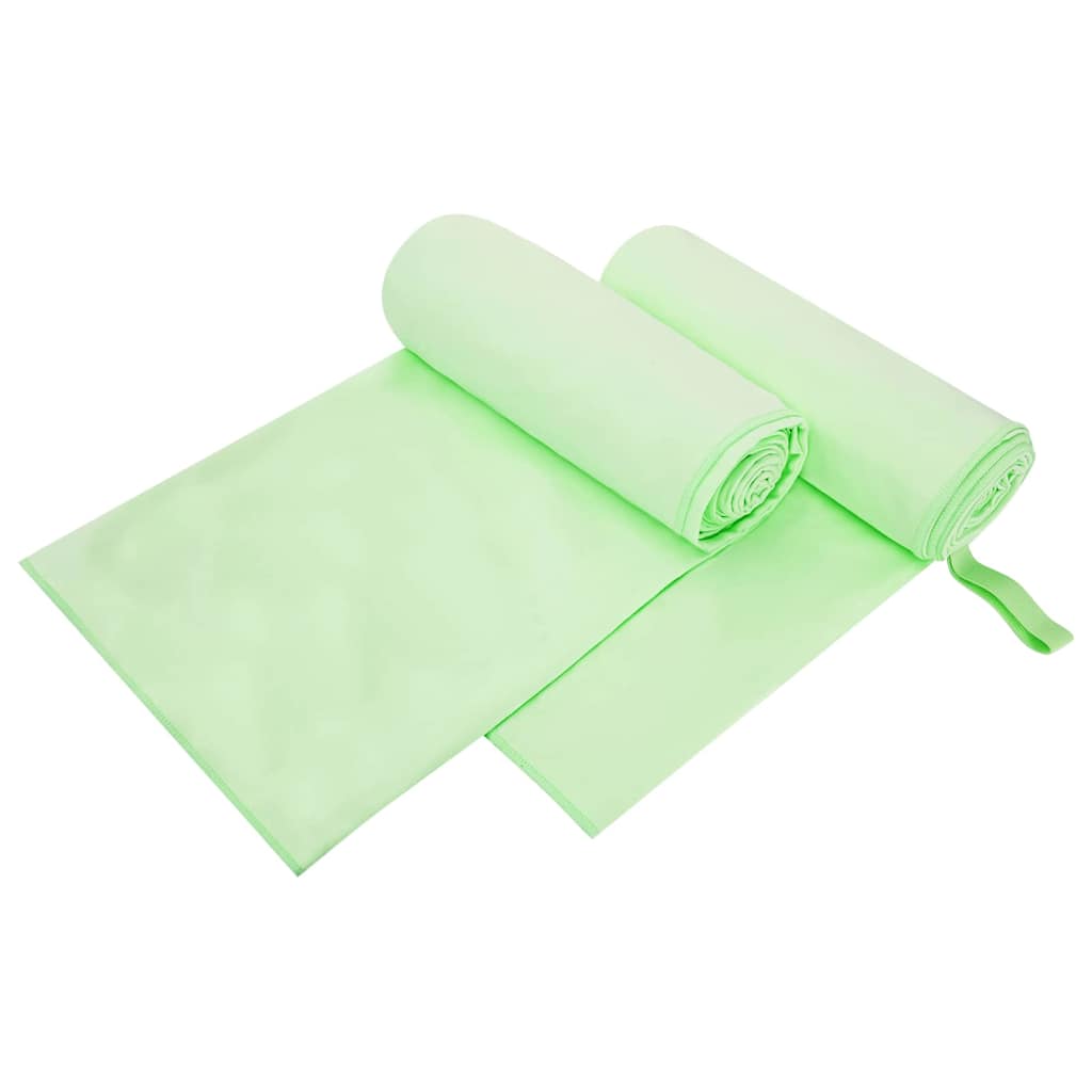 Sportshåndklæder 2 pcs Grøn 200 x 100 cm Polyester og polyamid