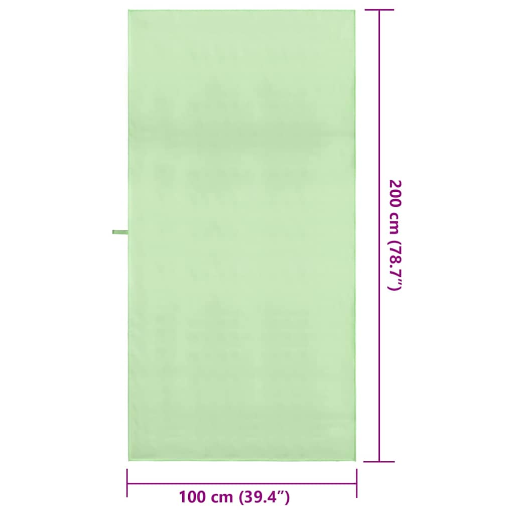 Sportshåndklæder 2 pcs Grøn 200 x 100 cm Polyester og polyamid