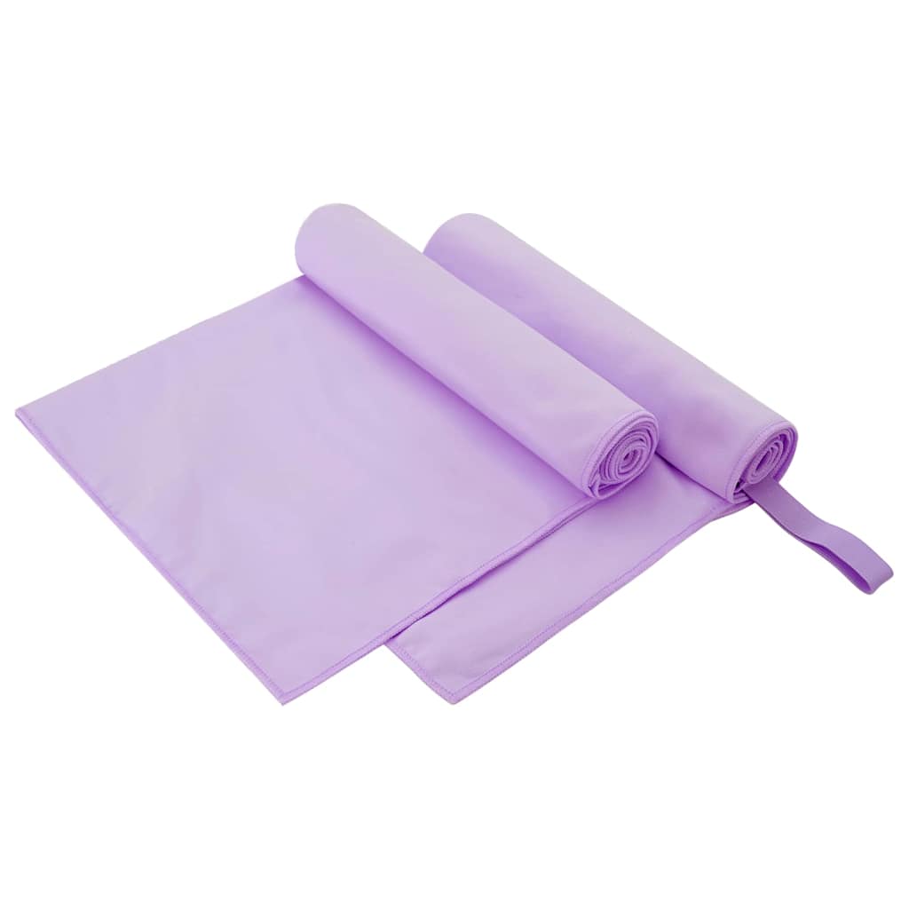 Sportshåndklæder 2 pcs Lilla 100 x 50 cm Polyester og polyamid