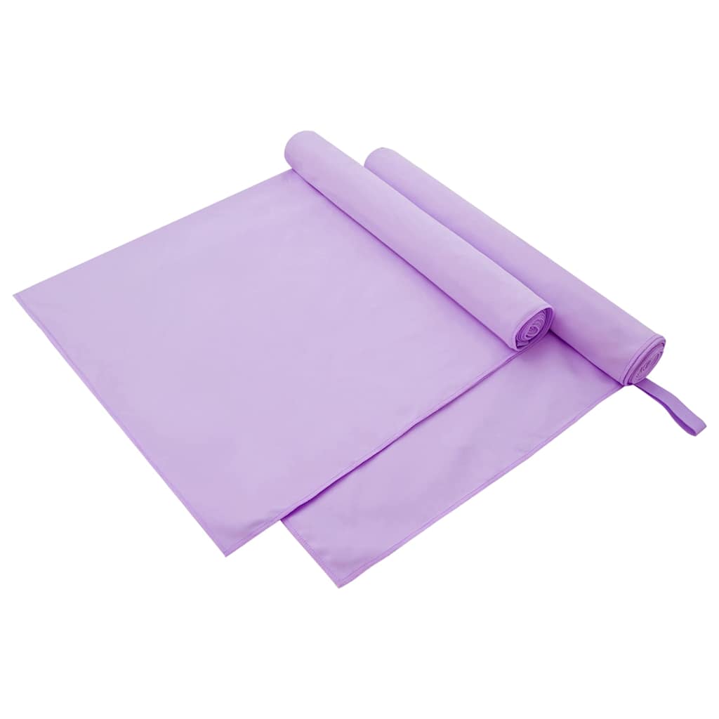 Sportshåndklæder 2 pcs Lilla 180 x 90 cm Polyester og polyamid