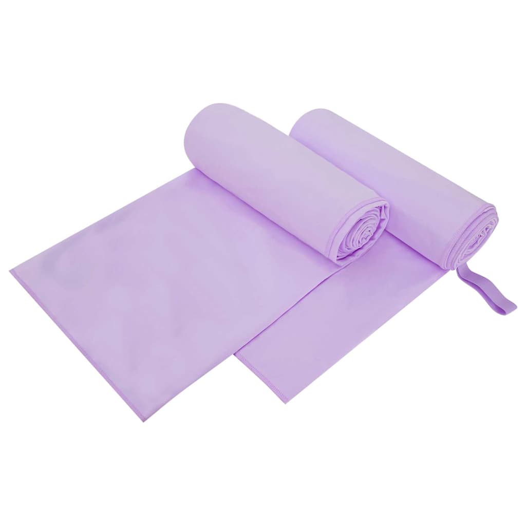 Sportshåndklæder 2 pcs Lilla 200 x 100 cm Polyester og polyamid