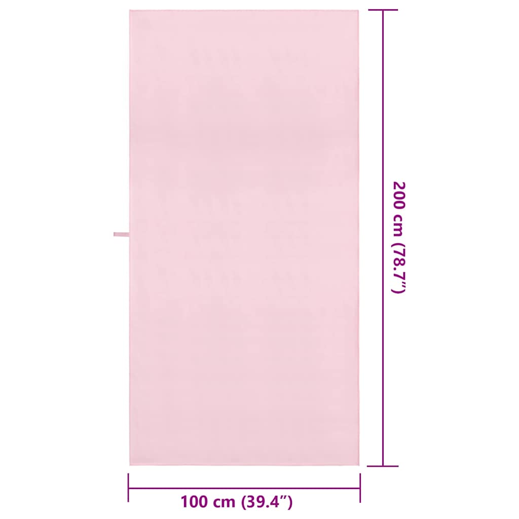 Sportshåndklæder 2 pcs Lyserød 200 x 100 cm