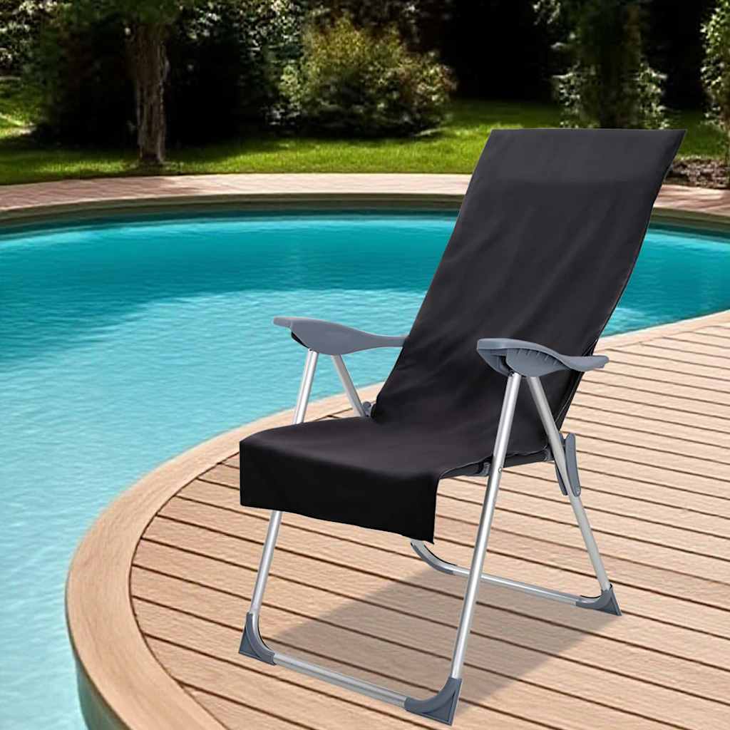 Udendørs stol håndklæder 2 pcs Sort 130 x 60 cm