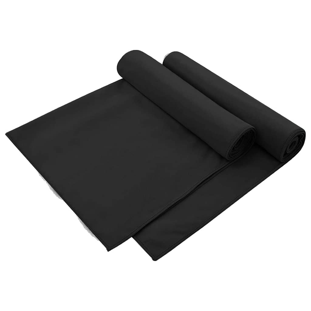 Udendørs stol håndklæder 2 pcs Sort 130 x 60 cm