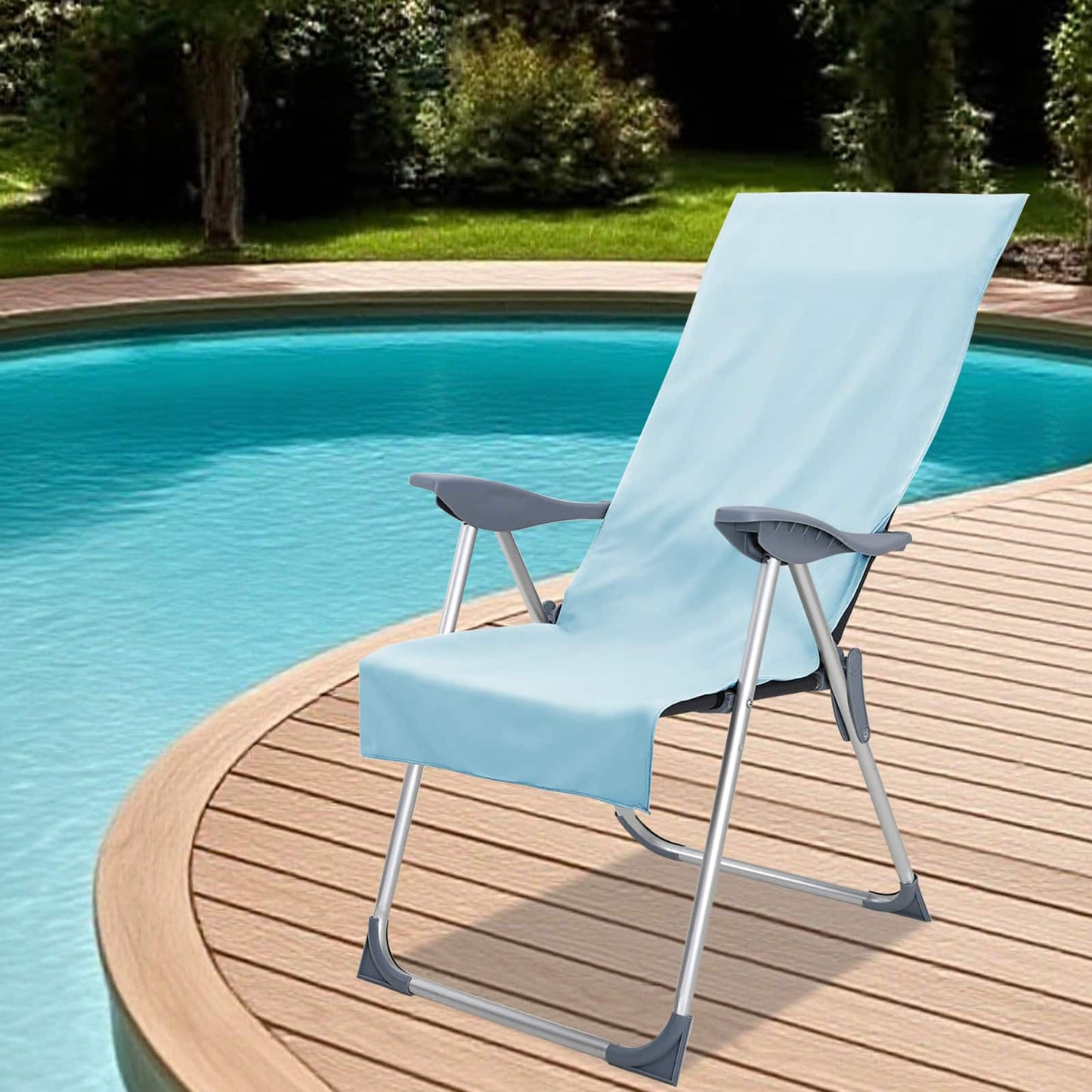 Udendørs stol håndklæder 2 pcs Blå 130 x 60 cm