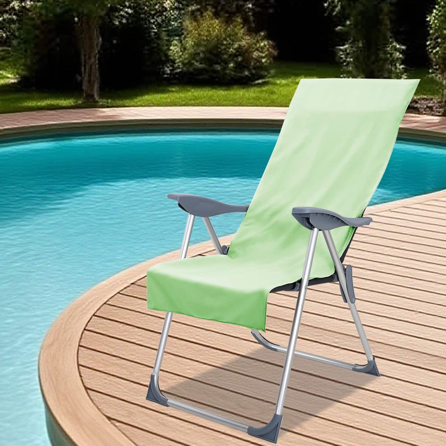 Udendørs stol håndklæder 2 pcs Grøn 130 x 60 cm